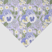 Frühlingsgartenblumen auf Lavendel Seidenpapier (Ausschnitt)