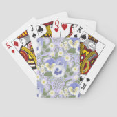 Frühlingsgartenblumen auf Lavendel Spielkarten (Rückseite)