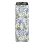 Frühlingsgartenblumen auf Lavendel Thermosbecher (Rückseite)