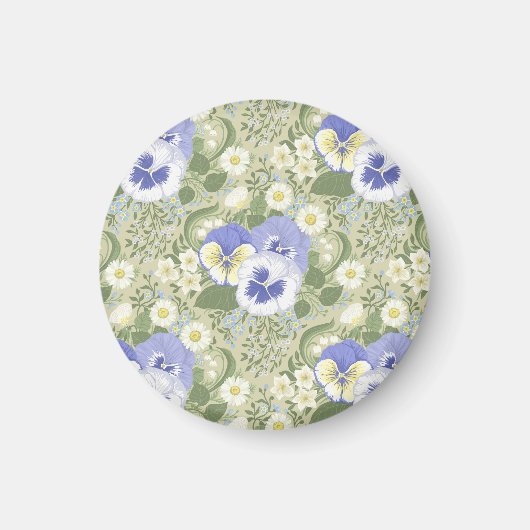 Frühlingsgartenblumen auf Salbei Magnet (Vorne)