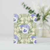 Frühlingsgartenblumen auf Salbei Postkarte (Stehend Vorderseite)