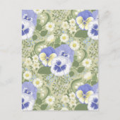 Frühlingsgartenblumen auf Salbei Postkarte (Vorderseite)