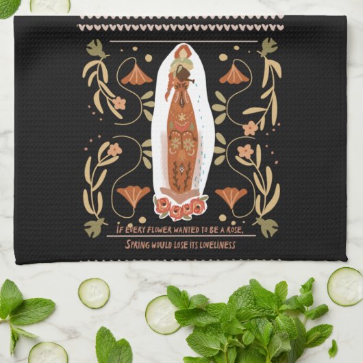 Frühlingsgartenkunst Geschirrtuch (Gefaltet)