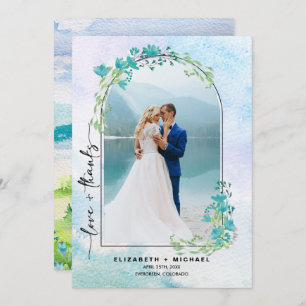 Frühlingsgebirge Hochzeit danke Ihnen Fotokarte Save The Date