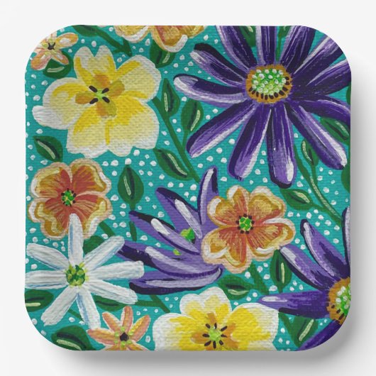 Frühlingsgebirgslandschaft Pappteller (Vorderseite)