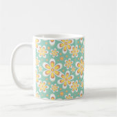 Frühlingsgelbe Blumen auf Grün Kaffeetasse (Links)