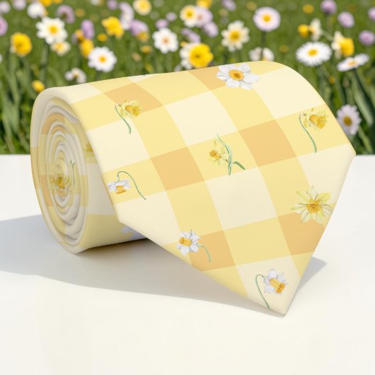 Frühlingsgelbe Blumenkrawatte Krawatte