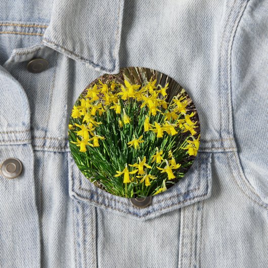 Frühlingsgelbe Daffodien Abzeichen Button (Beispiel)