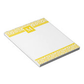 Frühlingsgelbe Gänseblümchen-Monogramm Notizblock (angewinkelt)