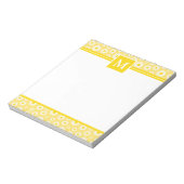 Frühlingsgelbe Gänseblümchen-Monogramm Notizblock (Rotiert)