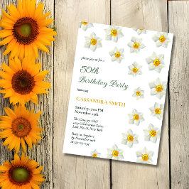 Frühlingsgelbe Nadel-Narzisse Blumengeburt Einladung