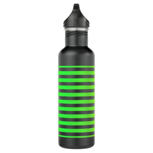 Frühlingsgelbe Streifen schwarz Edelstahlflasche (Rechts)