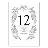 Frühlingsgeschichte Lilie Hochzeit Schwarz-weißer  Tischnummer (Vorderseite)