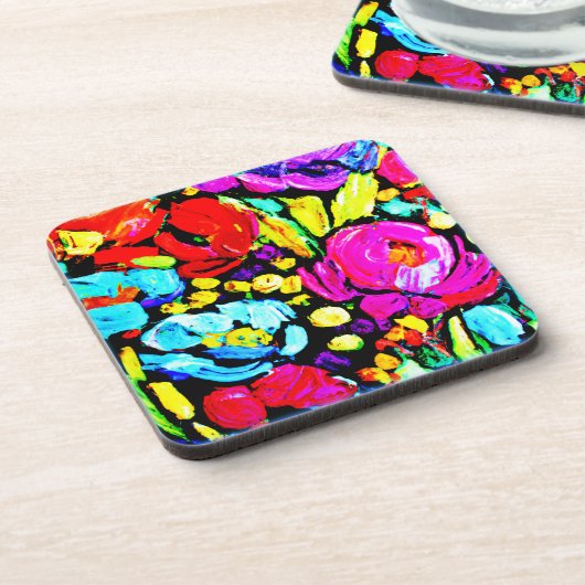 "Frühlingsgeschichte" Niedliche Blume. Jetzt kaufe Getränkeuntersetzer (Linke Seite)