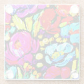 "Frühlingsgeschichte" Niedliche Blume. Jetzt kaufe Glasuntersetzer (Rückseite)