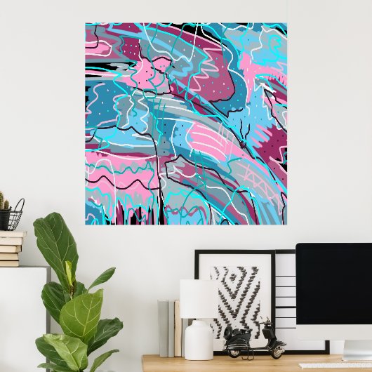 Frühlingsgewässer Abstrakte Kunst Poster (Heimbüro)