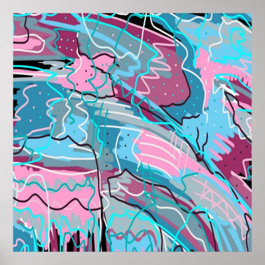 Frühlingsgewässer Abstrakte Kunst Poster (Vorne)