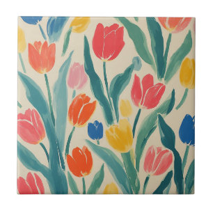 Frühlingsglanz der Tulpen Fliese