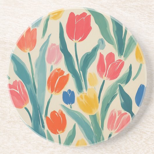 Frühlingsglanz der Tulpen Getränkeuntersetzer (Vorne)