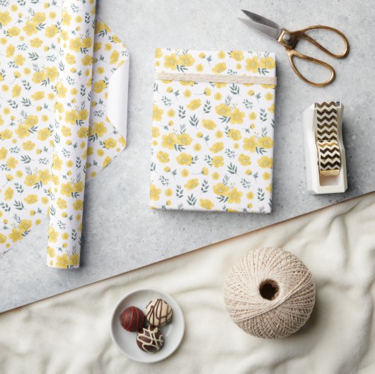 Frühlingsglanz: Gelbe Mohnblume Geschenkpapier (Kunsthandwerk)