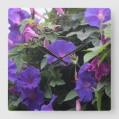 Frühlingsglorie in Blau Quadratische Wanduhr (Vorderseite)