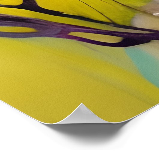 Frühlingsgöttin Gelber Hintergrund Poster (Ecke)