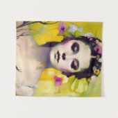 Frühlingsgöttin Gelber Hintergrund Wandteppich (Vorderseite (Horizontal))