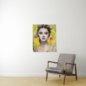 Frühlingsgöttin Gelber Hintergrund Wandteppich (Beispiel)