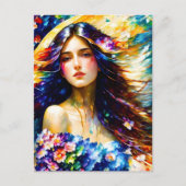 Frühlingsgöttin Postkarte (Vorderseite)