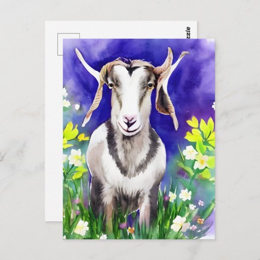 Frühlingsgras Floral Wasserfarbe Postkarte (Vorne/Hinten)