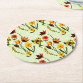 Frühlingsgras Gelbe Wildblumen Aquarell Runder Pappuntersetzer (Angewinkelt)