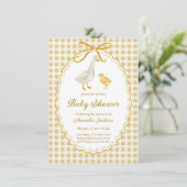 Frühlingsgras und Gosling Baby Dusche Einladung (Stehend Vorderseite)