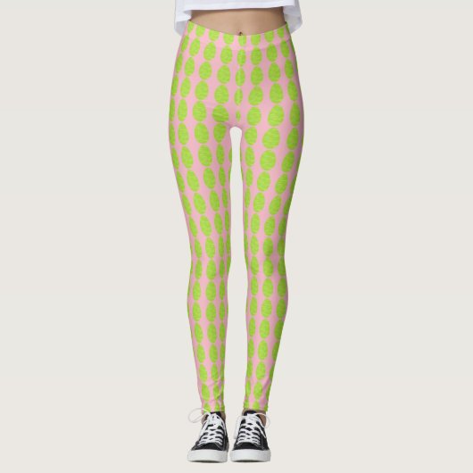 Frühlingsgrauer Ostereier Leggings (Vorderseite)