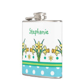 Frühlingsgrenz und Polka Dots Hip Flask Flachmann (Links)