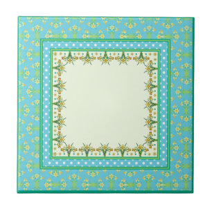 Frühlingsgrenz und Polka Dots Keramik Tile Fliese