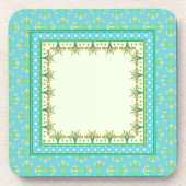 Frühlingsgrenze, Polka Dots Square Untersetzer (Vorderseite)