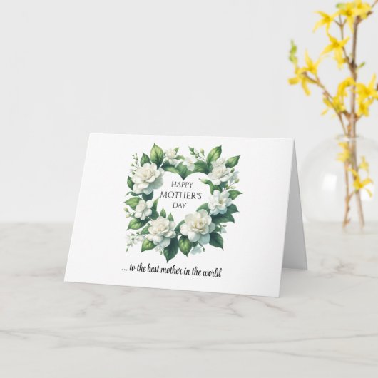 Frühlingsgröne Herzchen Glücklicher Muttertag Karte (Gelbe Blume)