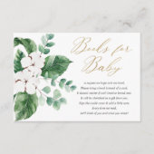 Frühlingsgrün goldfarbene Blumenbücher für Baby Begleitkarte (Vorderseite)