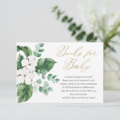 Frühlingsgrün goldfarbene Blumenbücher für Baby Begleitkarte (Stehend Vorderseite)