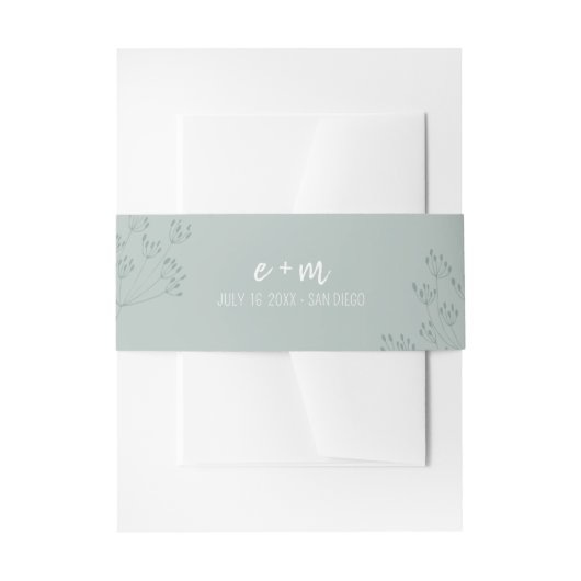Frühlingsgrün-Hochzeit Einladungsbanderole (Vorderseite Beispiel)