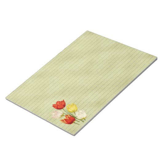 Frühlingsgrün mit Tulpen Notizblock (angewinkelt)