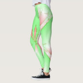 Frühlingsgrün rosa Weiße Leggings (Links)