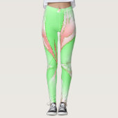 Frühlingsgrün rosa Weiße Leggings (Vorderseite)