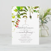 Frühlingsgrün Wasserfarbe Erste Kommunion Einladung (Stehend Vorderseite)