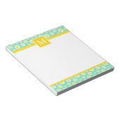 Frühlingsgrüne Gänseblümchen-Monogramm  Notizblock (angewinkelt)