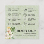 Frühlingsgrüne Kühler Aftercare Square Business Ca Quadratische Visitenkarte (Rückseite)