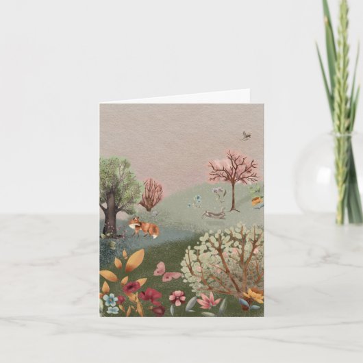 Frühlingsgrüne Landschaft Wasserfarbe Leere (Vorderseite)