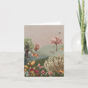 Frühlingsgrüne Landschaft Wasserfarbe Leere