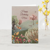 Frühlingsgrüne Landschaft Wasserfarbe Name Geburts Karte (Gelbe Blume)