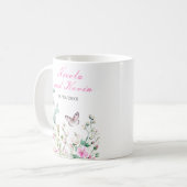Frühlingsgrüne Schmetterlings-Blumenhochzeit Kaffeetasse (Vorderseite Links)